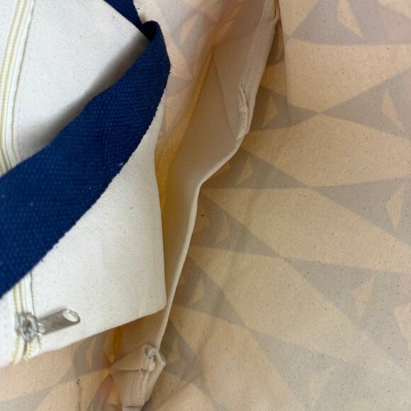 8th Gen Butterfly Dreams Tribal Native Ethnic Cotton Beige/Navy/Yellow Tote Bag - Picture 5 of 5
